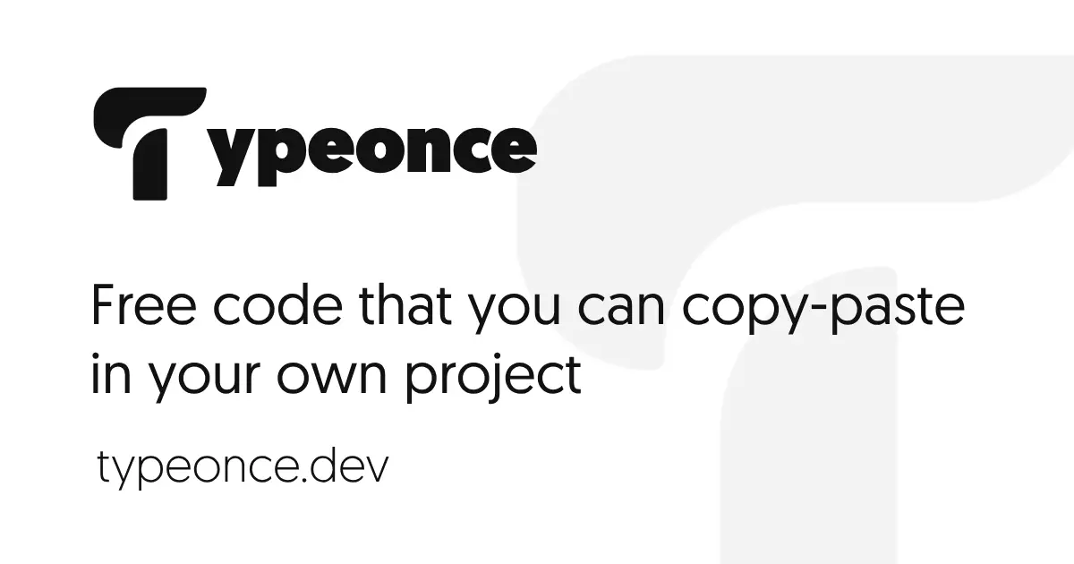 Free Full-Stack code snippets | Typeonce